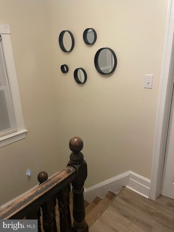2826 Hoopers Island Rd, Church Creek, MD 21622 - stairs featuring wood finished floors and baseboards