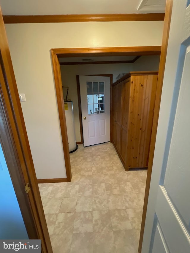 2826 Hoopers Island Rd, Church Creek, MD 21622 - hall with water heater and baseboards