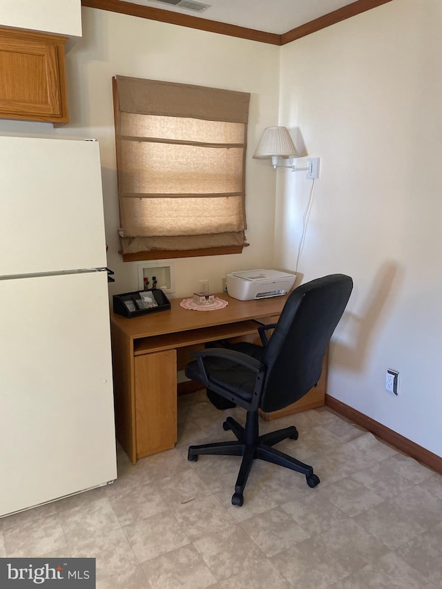 2826 Hoopers Island Rd, Church Creek, MD 21622 - home office featuring crown molding and baseboards
