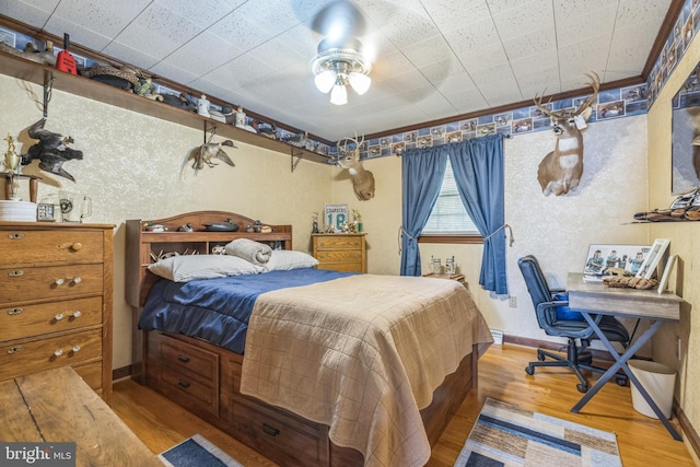 bedroom with light hardwood / wood-style floors