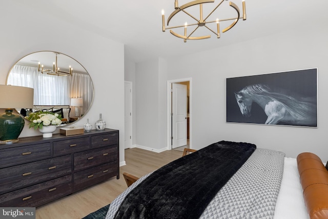 bedroom featuring light hardwood / wood-style flooring