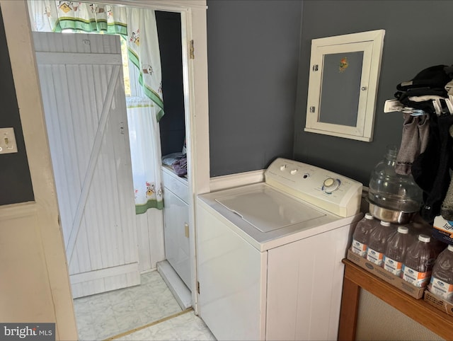 laundry room featuring separate washer and dryer and electric panel