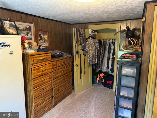 walk in closet featuring carpet