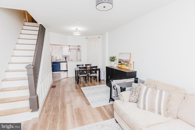 living room featuring light hardwood / wood-style floors