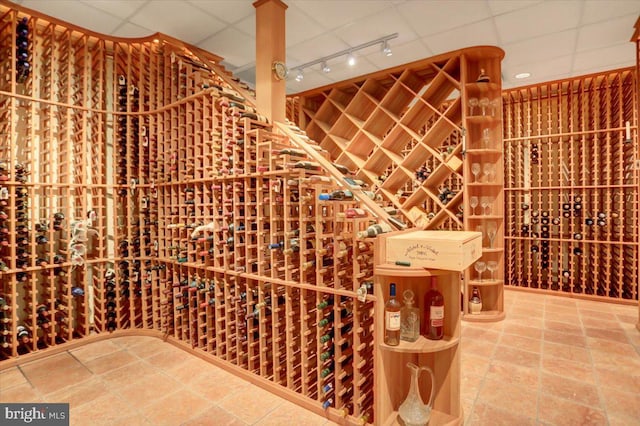 wine cellar featuring a paneled ceiling