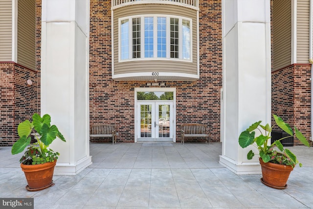 view of exterior entry with french doors