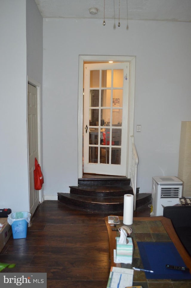 interior space featuring dark wood-type flooring