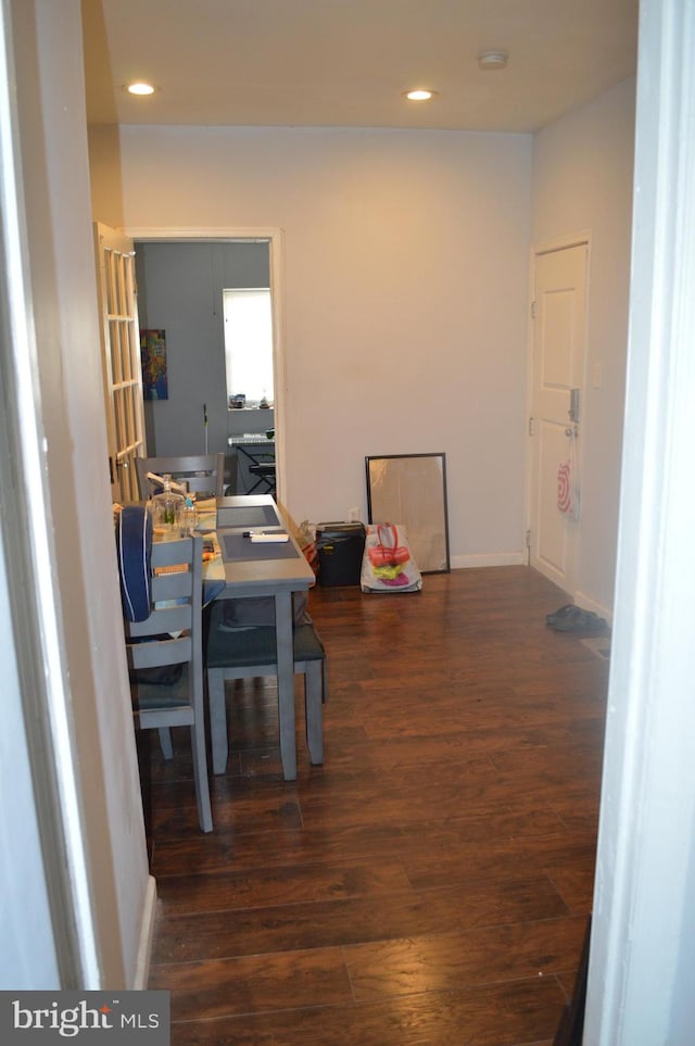 interior space featuring dark hardwood / wood-style flooring