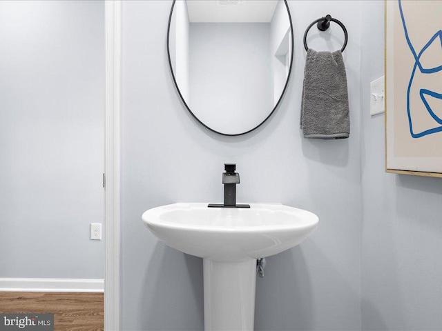 bathroom featuring hardwood / wood-style flooring