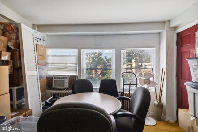 3536 Minnesota Ave SE, Washington, DC 20019 - office with cooling unit, wood finished floors, and radiator heating unit