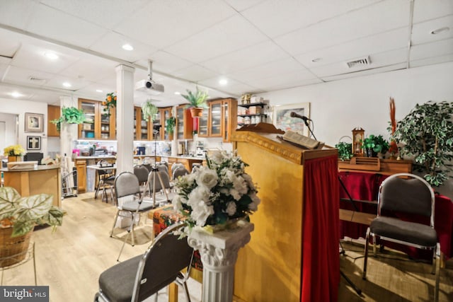 3536 Minnesota Ave SE, Washington, DC 20019 - indoor bar with a paneled ceiling, wood finished floors, and recessed lighting