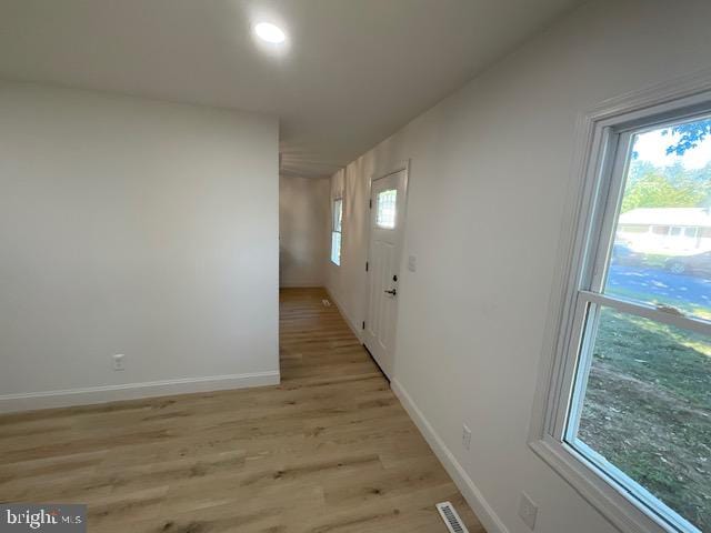 interior space featuring light wood-type flooring