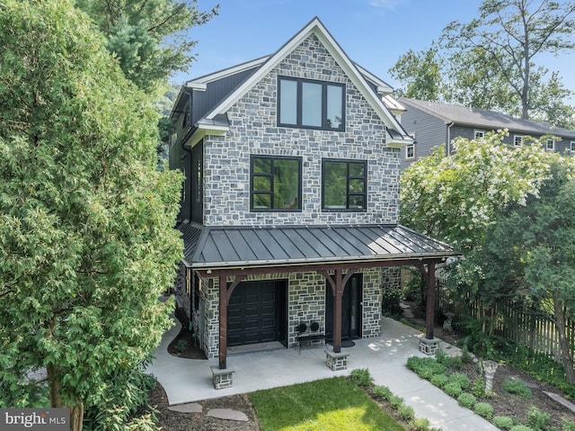 view of front of house with a garage