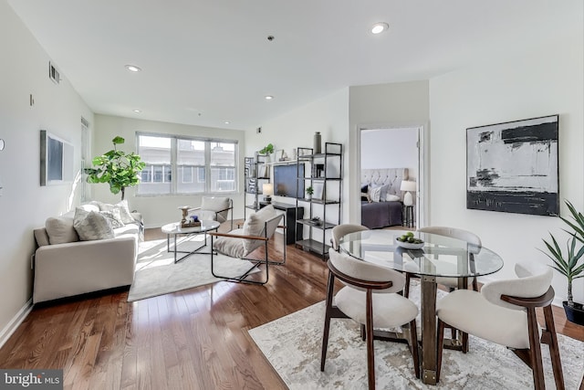 living room featuring hardwood / wood-style floors