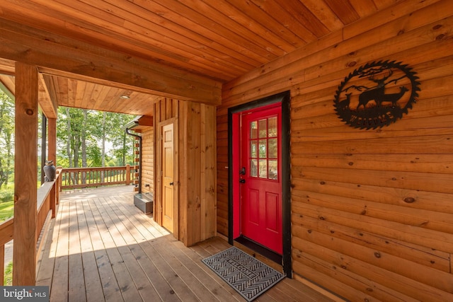 entrance to property with a porch