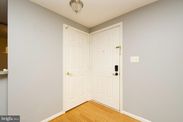 interior space with light hardwood / wood-style flooring