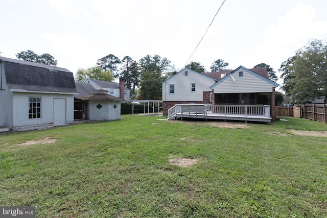 view of yard featuring a deck