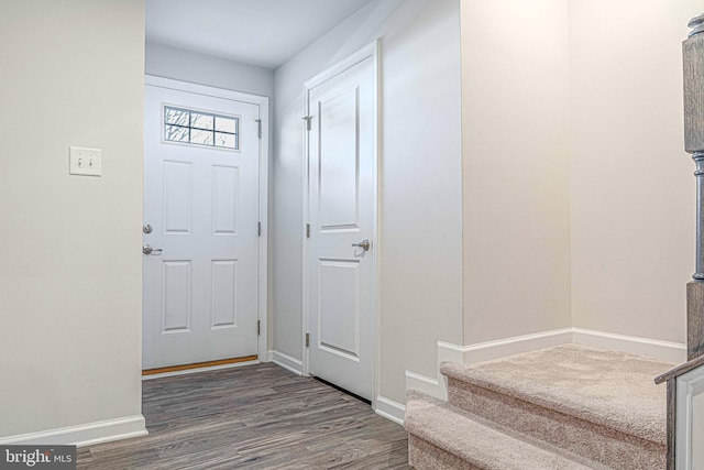 foyer featuring dark hardwood / wood-style flooring