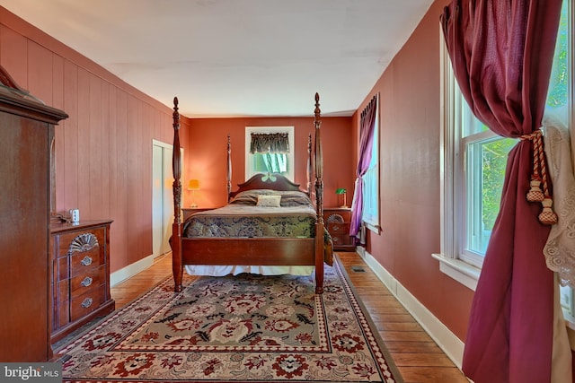 bedroom featuring light hardwood / wood-style flooring