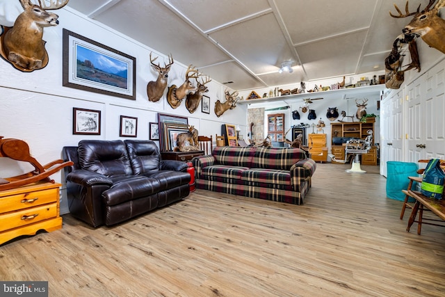 living room featuring light hardwood / wood-style floors