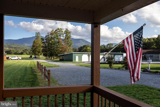 view of water feature with a mountain view