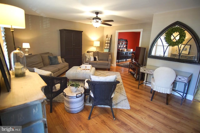 608 Cloverfields Dr, Stevensville, MD 21666 - living area with wood finished floors and ceiling fan