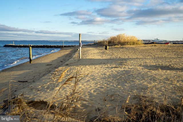 water view featuring a beach view