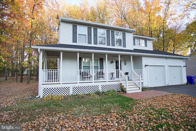 view of front facade featuring covered porch