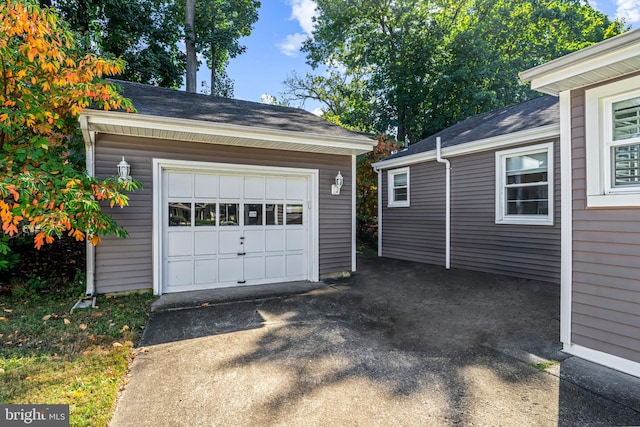 view of garage