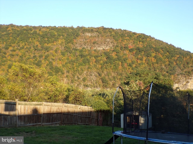 view of yard featuring a trampoline