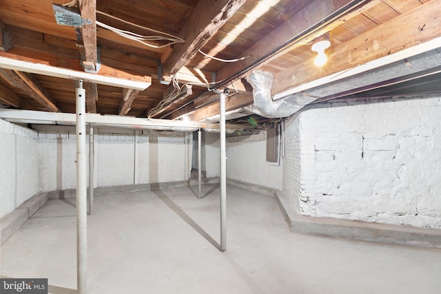 basement with electric panel