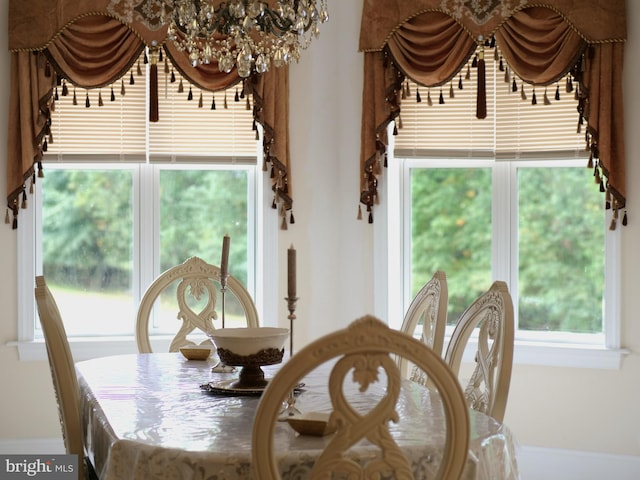 dining space featuring a wealth of natural light