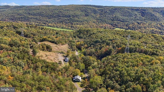 drone / aerial view with a mountain view