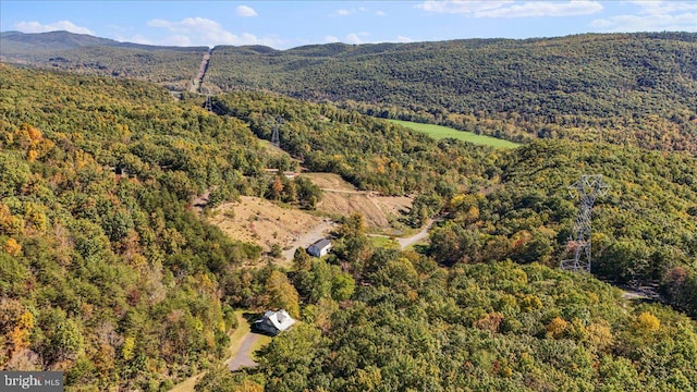 aerial view with a mountain view