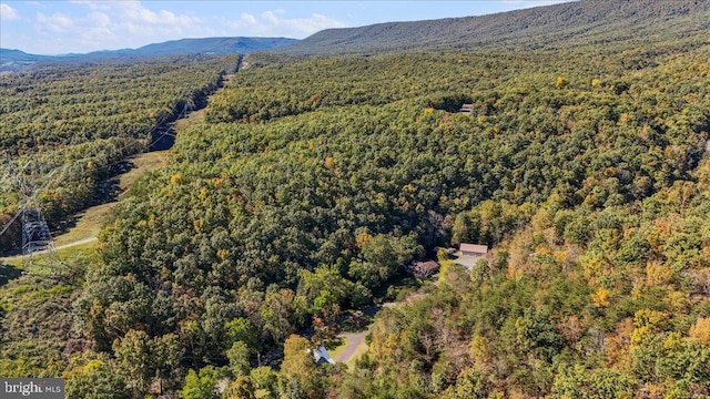 drone / aerial view with a mountain view