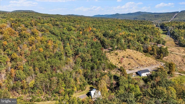 aerial view with a mountain view