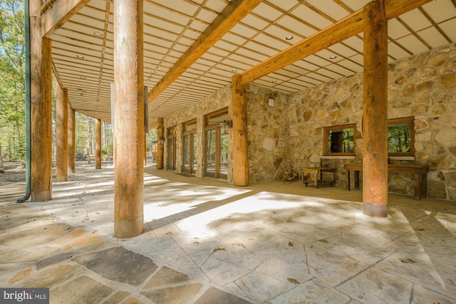 view of unfinished attic