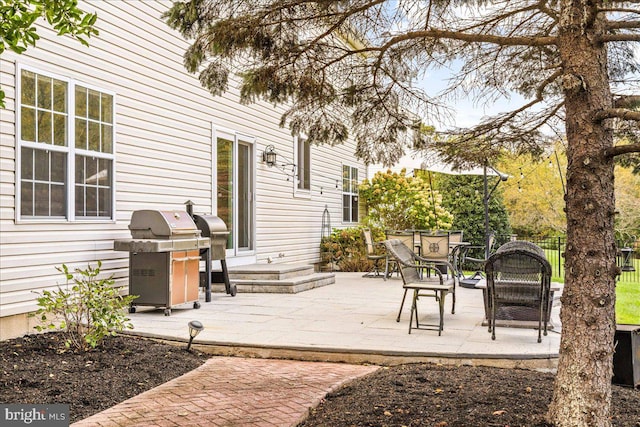 view of patio / terrace with a grill