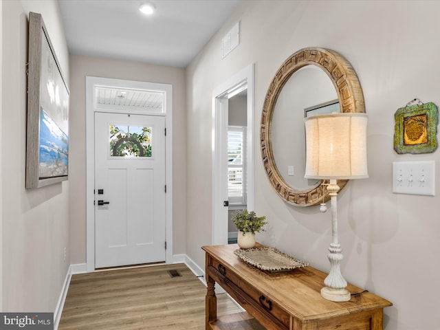 entryway featuring light hardwood / wood-style flooring