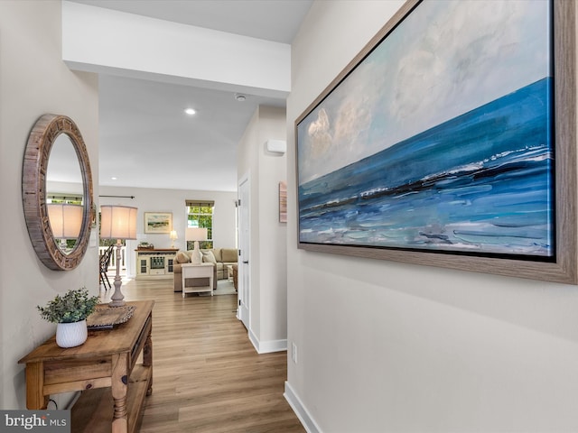 hall featuring hardwood / wood-style flooring