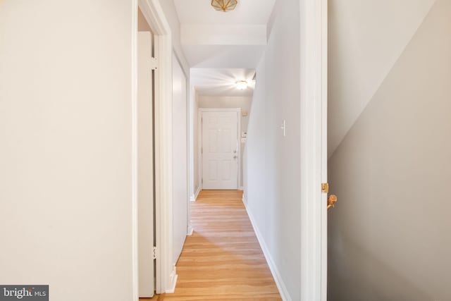 hall featuring light hardwood / wood-style flooring