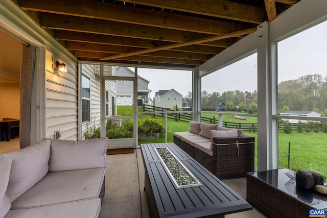 sunroom with a healthy amount of sunlight