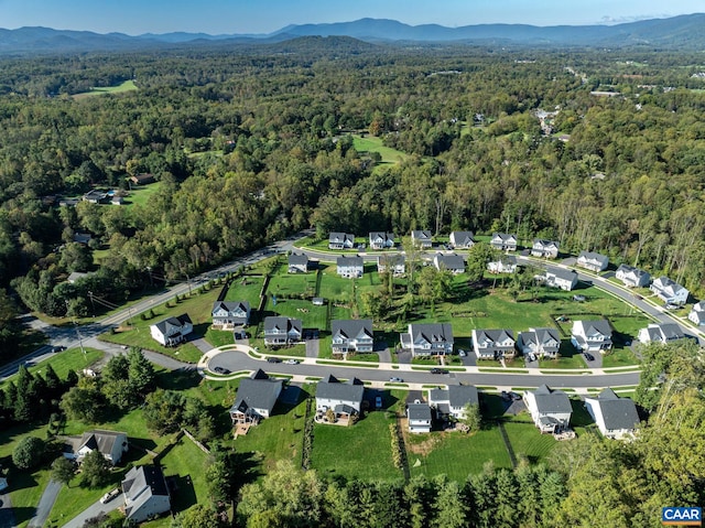 drone / aerial view with a mountain view