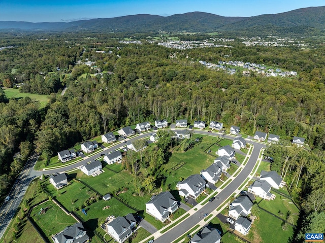 bird's eye view featuring a mountain view