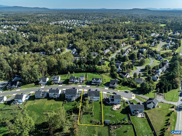 aerial view with a mountain view