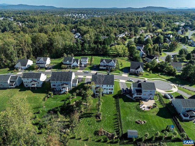 bird's eye view featuring a mountain view