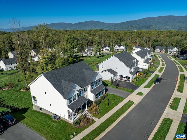 aerial view featuring a mountain view