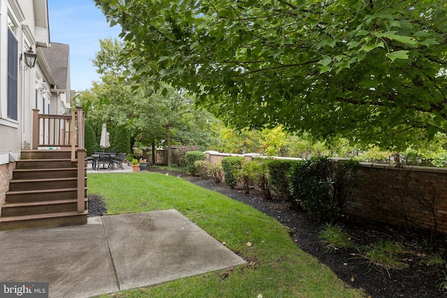 view of yard with a patio