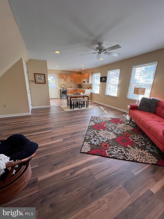 living room featuring hardwood / wood-style flooring and plenty of natural light