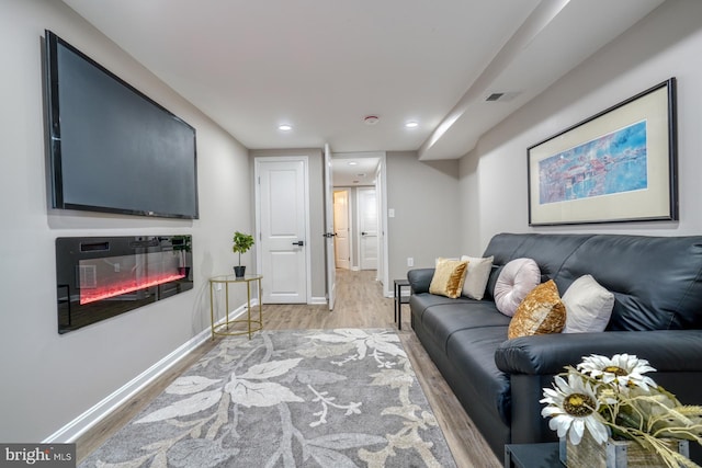 living room featuring hardwood / wood-style floors